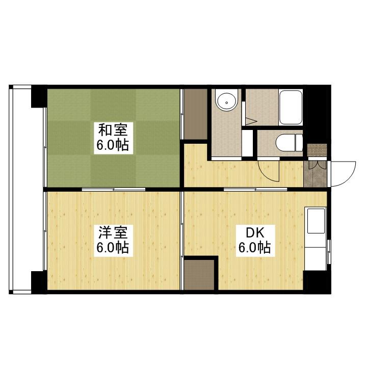 スタープラザ舟入(2DK/3階)の間取り写真