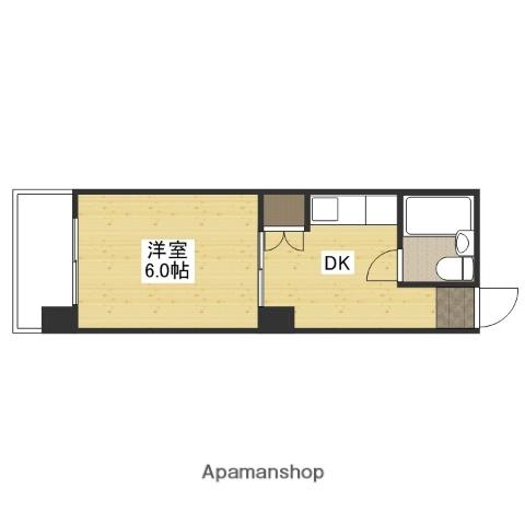 第2品川ビル(1DK/3階)の間取り写真