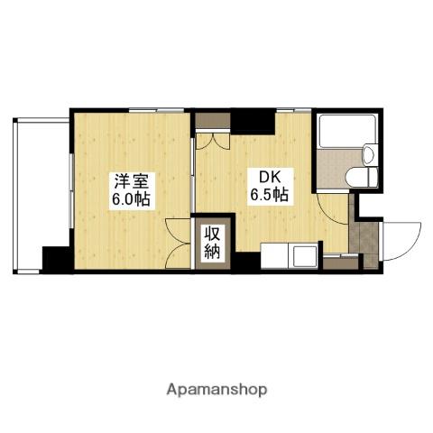 第2品川ビル(1DK/4階)の間取り写真