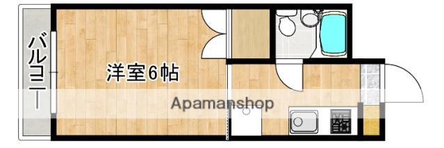 ラインハイム三篠(1K/3階)の間取り写真