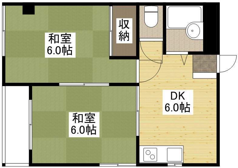 宮田ビル(2DK/3階)の間取り写真