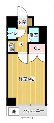 パームヒルズハラダ(1K/6階)の間取り写真