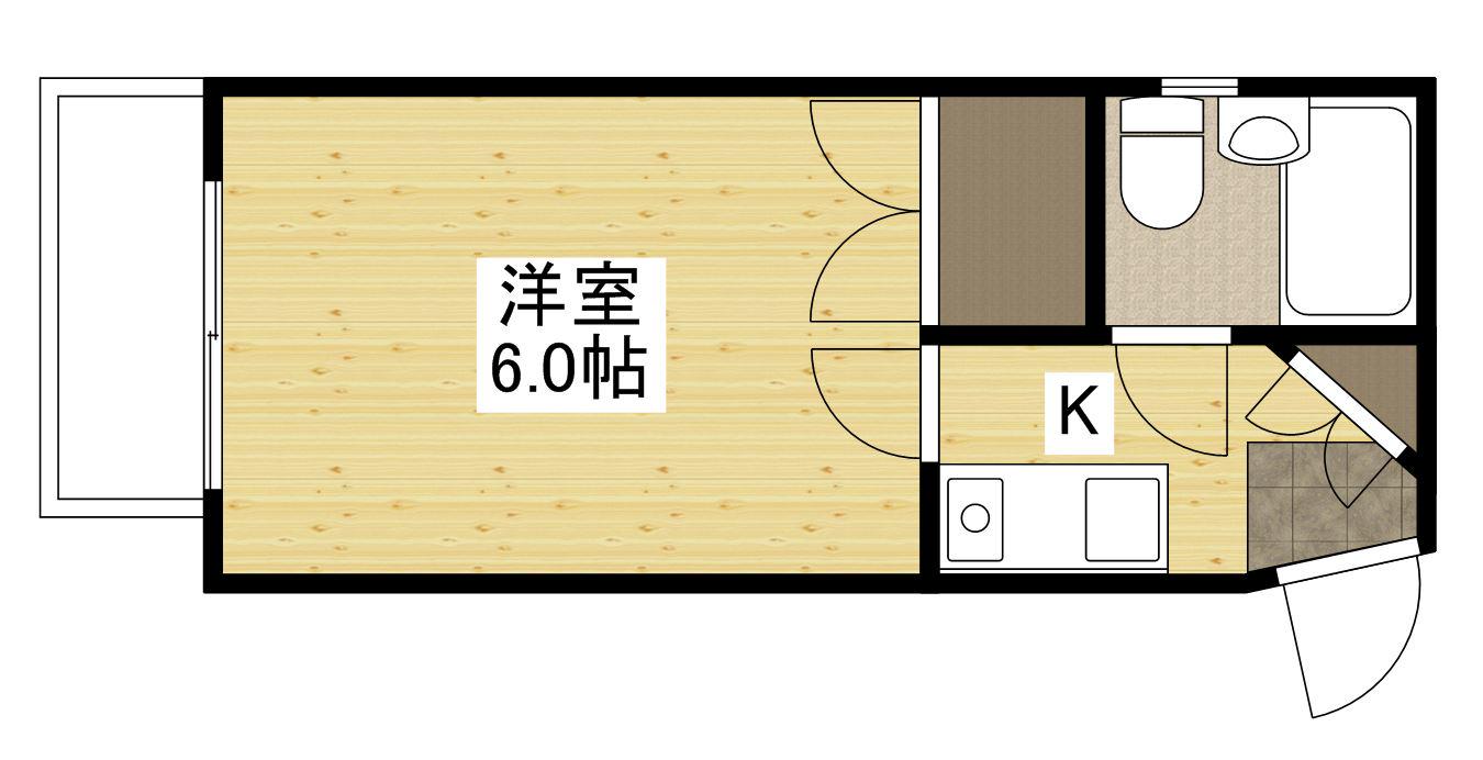 GRADO宇品DUE(1K/4階)の間取り写真