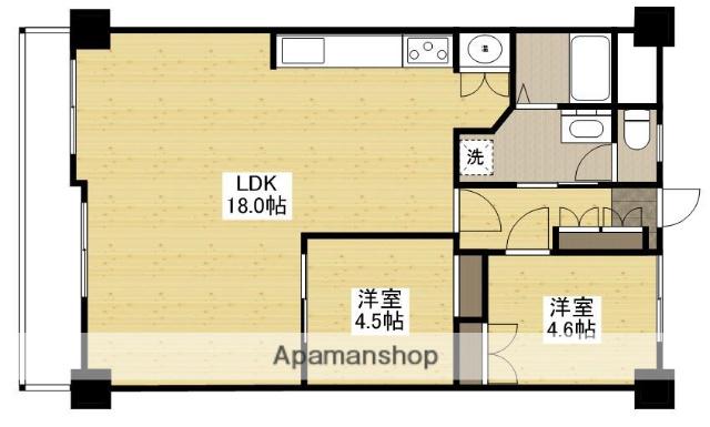 クレスト東雲(2LDK/4階)の間取り写真