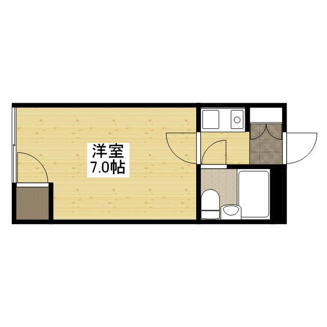 ドラゴン五日市(1K/4階)の間取り写真