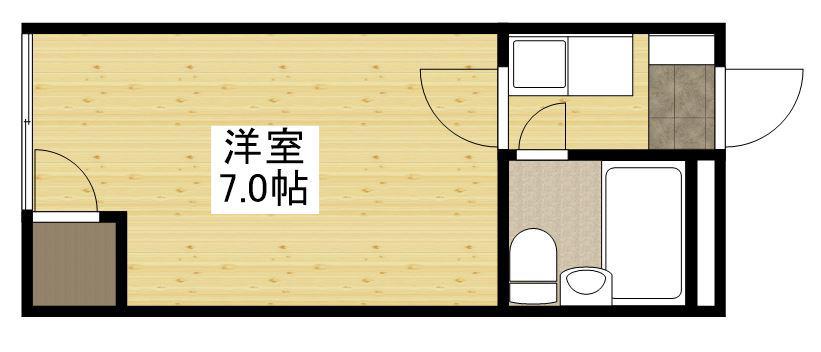 ドラゴン五日市(1K/2階)の間取り写真