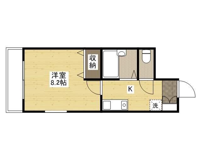 双葉ヒルズ堺町(1K/4階)の間取り写真