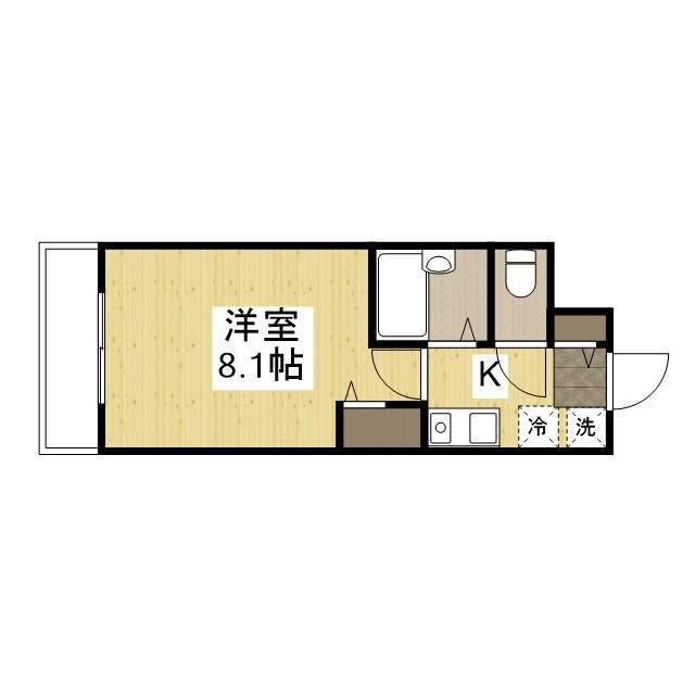 双葉ヒルズ堺町(1K/5階)の間取り写真