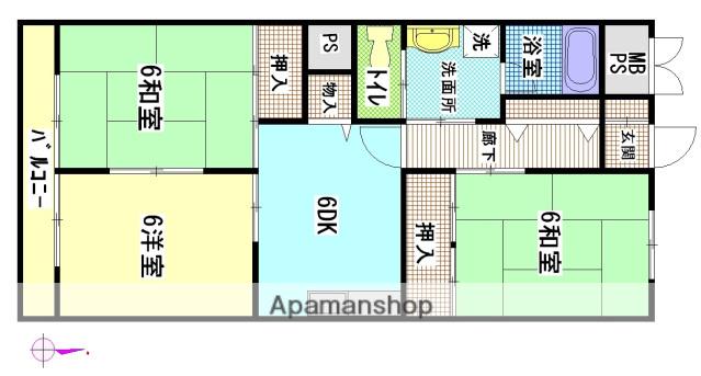 アイレスト牛田早稲田(3DK/4階)の間取り写真