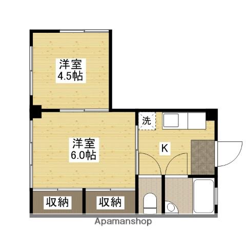 中元ビル(2K/3階)の間取り写真