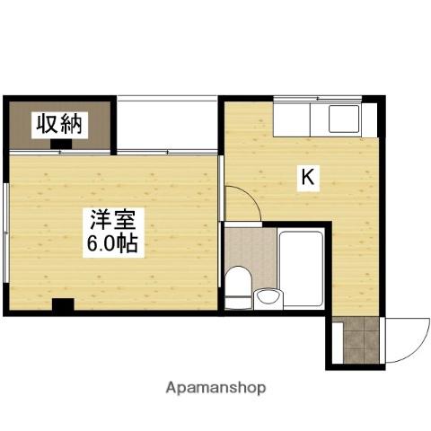 ブルックス駅前(ワンルーム/3階)の間取り写真