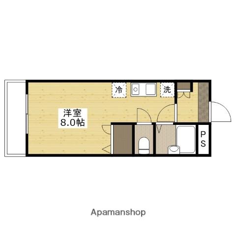ポムドピン中央(ワンルーム/3階)の間取り写真