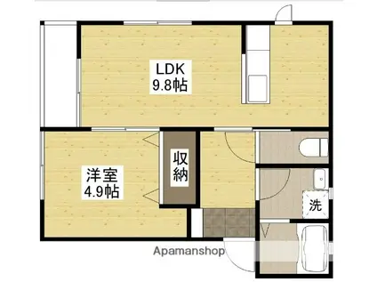 ハイツエイティエイト(1LDK/1階)の間取り写真