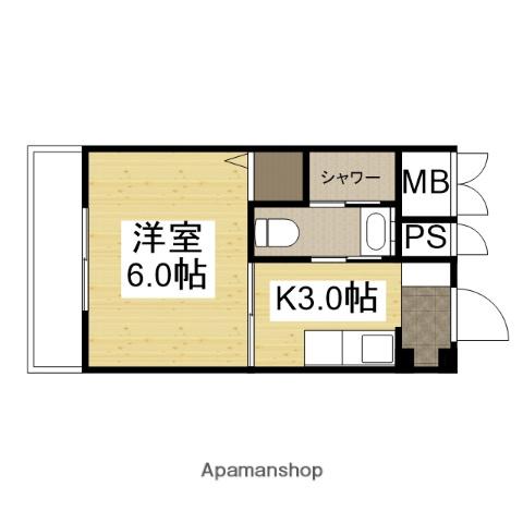 第6みぞたコーポ(1K/2階)の間取り写真