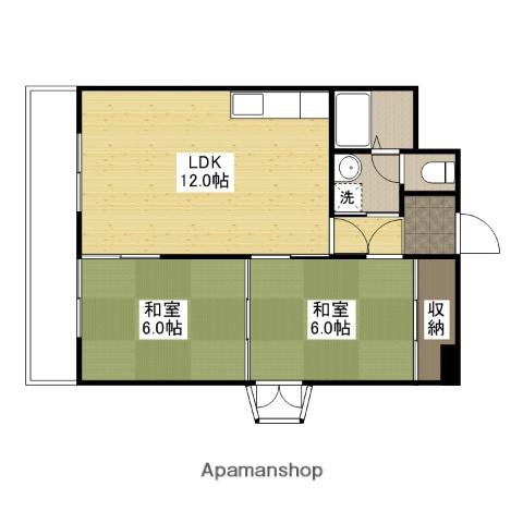 ハイネス横川(2LDK/7階)の間取り写真
