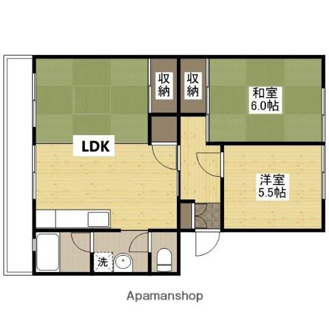 山根マンション(2LDK/3階)の間取り写真