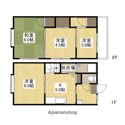 山陽本線 向洋駅 徒歩10分 2階建 築37年(4K)の間取り写真