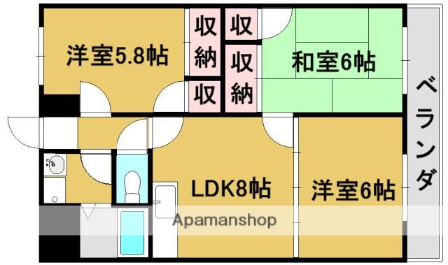 第3コーポ濱本(3DK/3階)の間取り写真