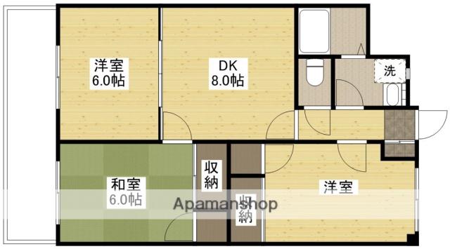 第3コーポ濱本(3DK/4階)の間取り写真
