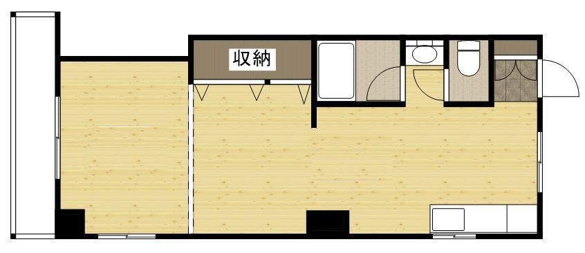 都ビル(ワンルーム/2階)の間取り写真