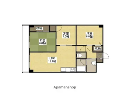 シャルマン財官Ⅱ(3LDK/4階)の間取り写真