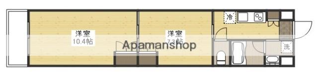 ル・クール上幟町(2K/6階)の間取り写真