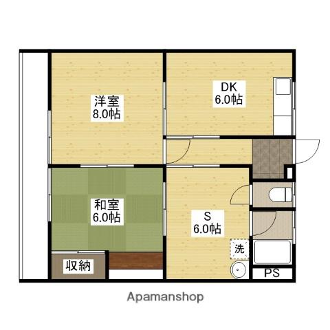 真藤ビル(2SDK/3階)の間取り写真