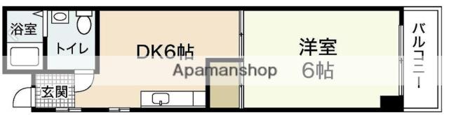 本通西ビル(1DK/4階)の間取り写真