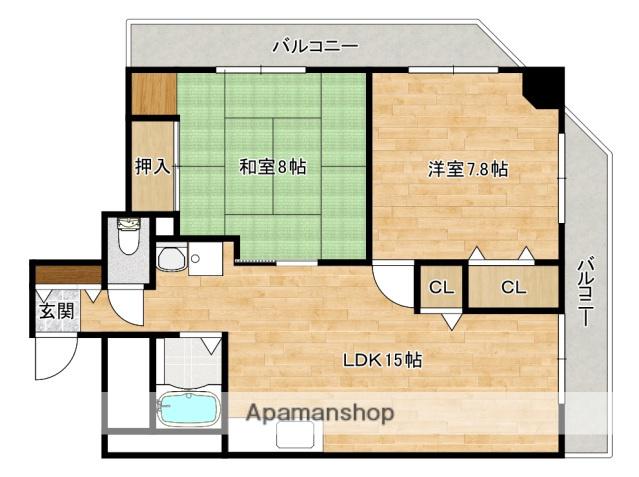 第三津広ビル(2LDK/6階)の間取り写真