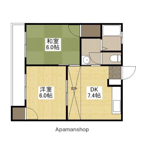 メゾン星風(2DK/2階)の間取り写真