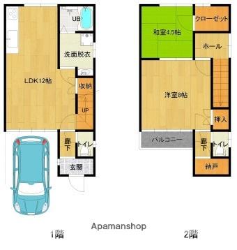 牛田本町貸テラスハウス(2LDK)の間取り写真