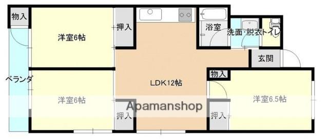 牛田コータース(3LDK/4階)の間取り写真