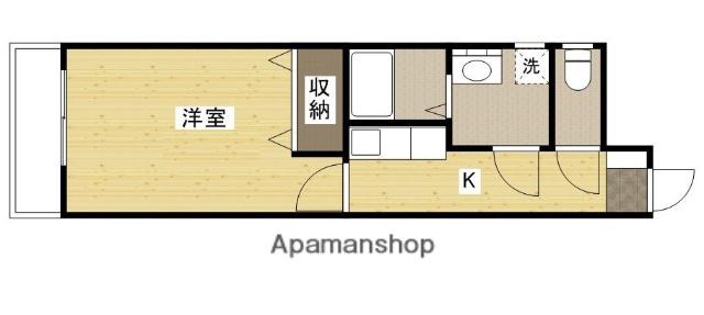 クリーンハイムⅡ(1K/4階)の間取り写真
