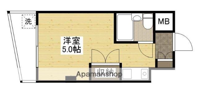 第三ファニー幸(ワンルーム/2階)の間取り写真