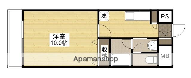 ベルパッソ牛田(1K/3階)の間取り写真