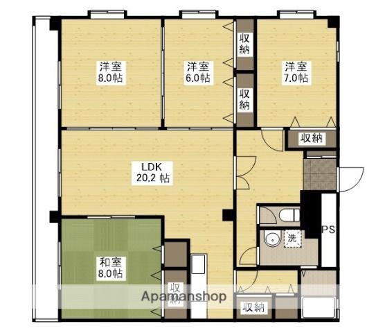 キャッスル西村(4LDK/4階)の間取り写真