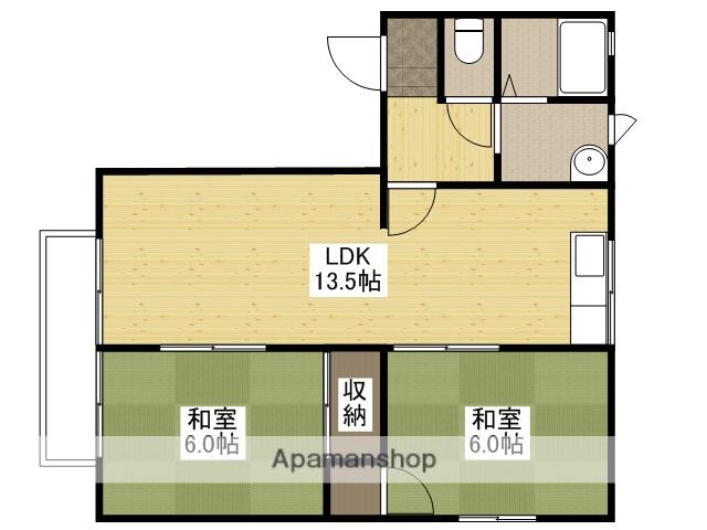 ハートフルヘサカ(2LDK/2階)の間取り写真