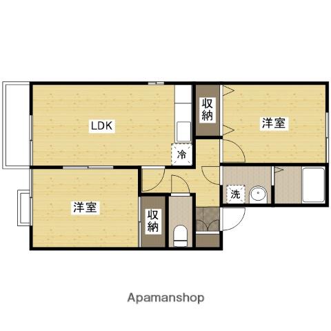 グリーンハイツ上安(2LDK/2階)の間取り写真