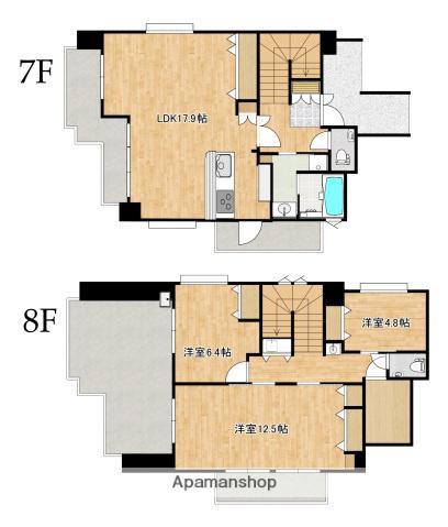 フォーセゾン中広(ワンルーム/7階)の間取り写真