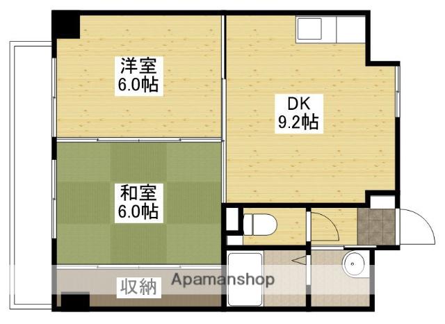 フレア21三滝(2DK/8階)の間取り写真