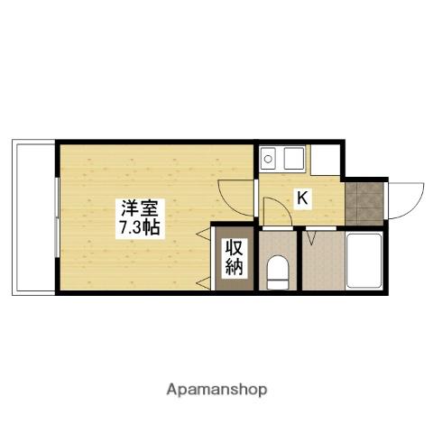 サンヒルズ古市(1K/4階)の間取り写真