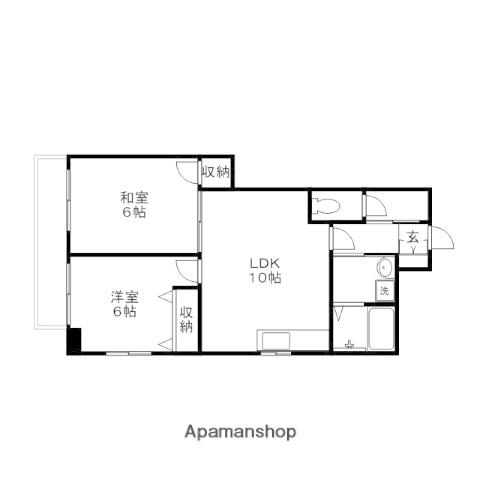 オルゴグラード広島(2LDK/10階)の間取り写真