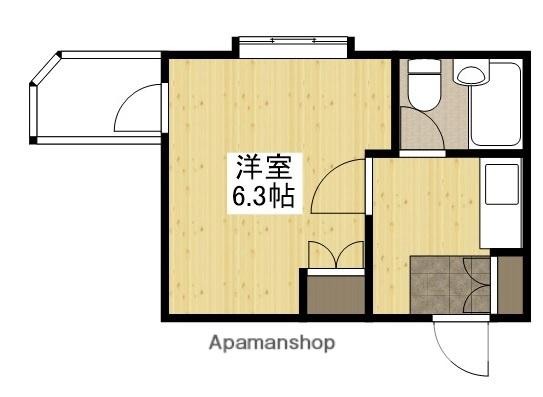 AXAリバーサイド新庄(1K/2階)の間取り写真