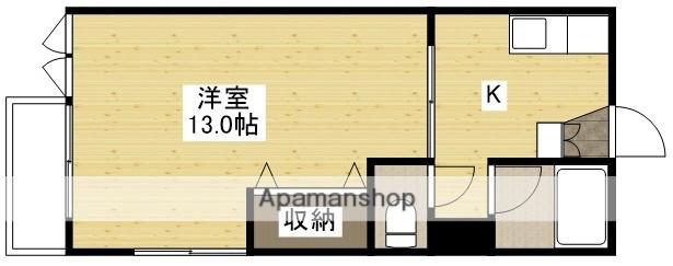 第5山県ビル(1K/2階)の間取り写真