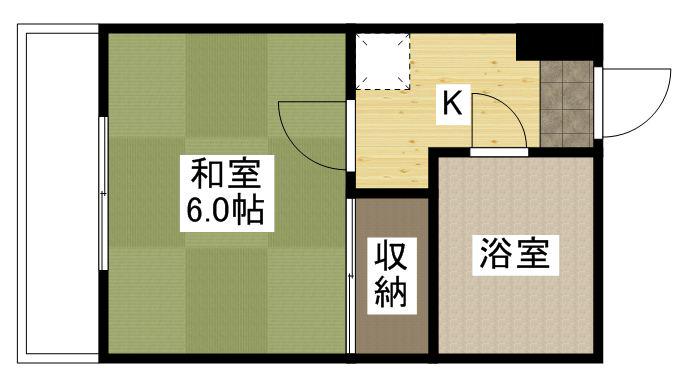 メイユール青崎(1K/2階)の間取り写真