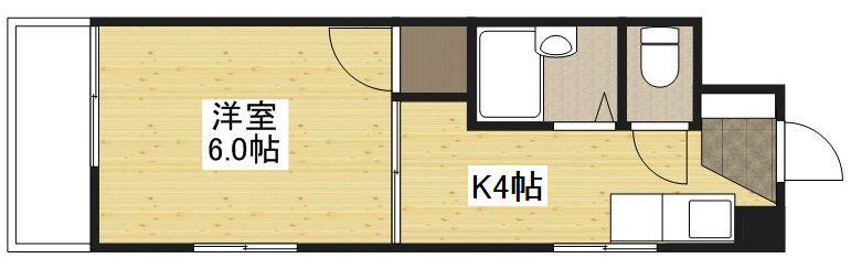 第2田中ビル(1K/4階)の間取り写真