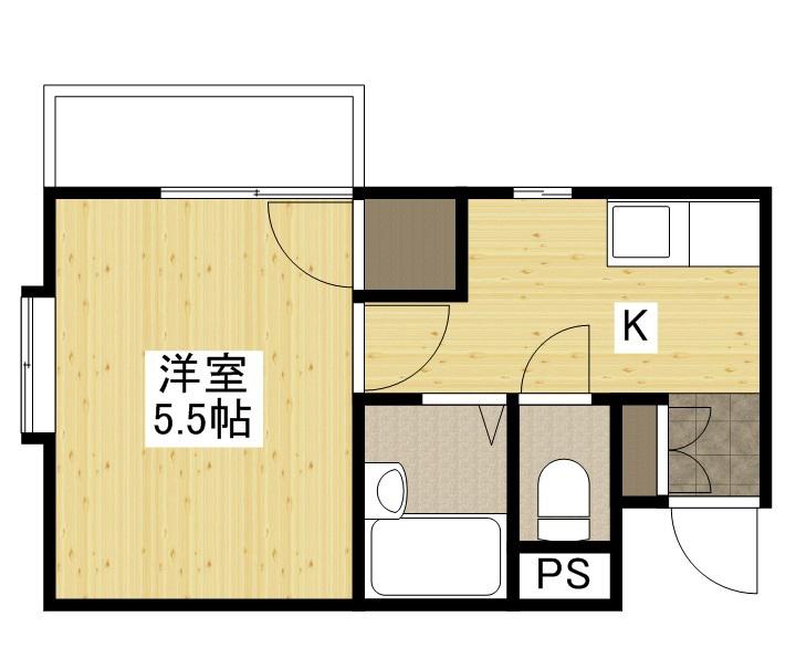 レジャンデールⅠ(1K/6階)の間取り写真
