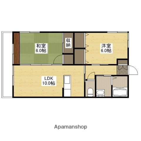 サンシャイン(2LDK/2階)の間取り写真