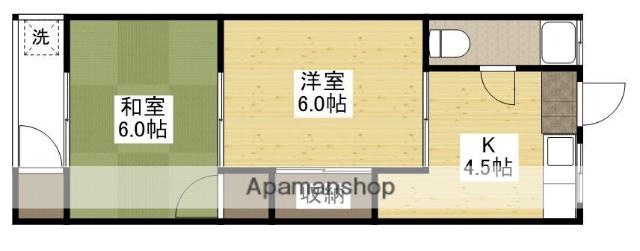 松尾荘(2K/1階)の間取り写真