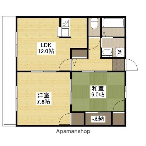 グランデ西原(2LDK/2階)の間取り写真